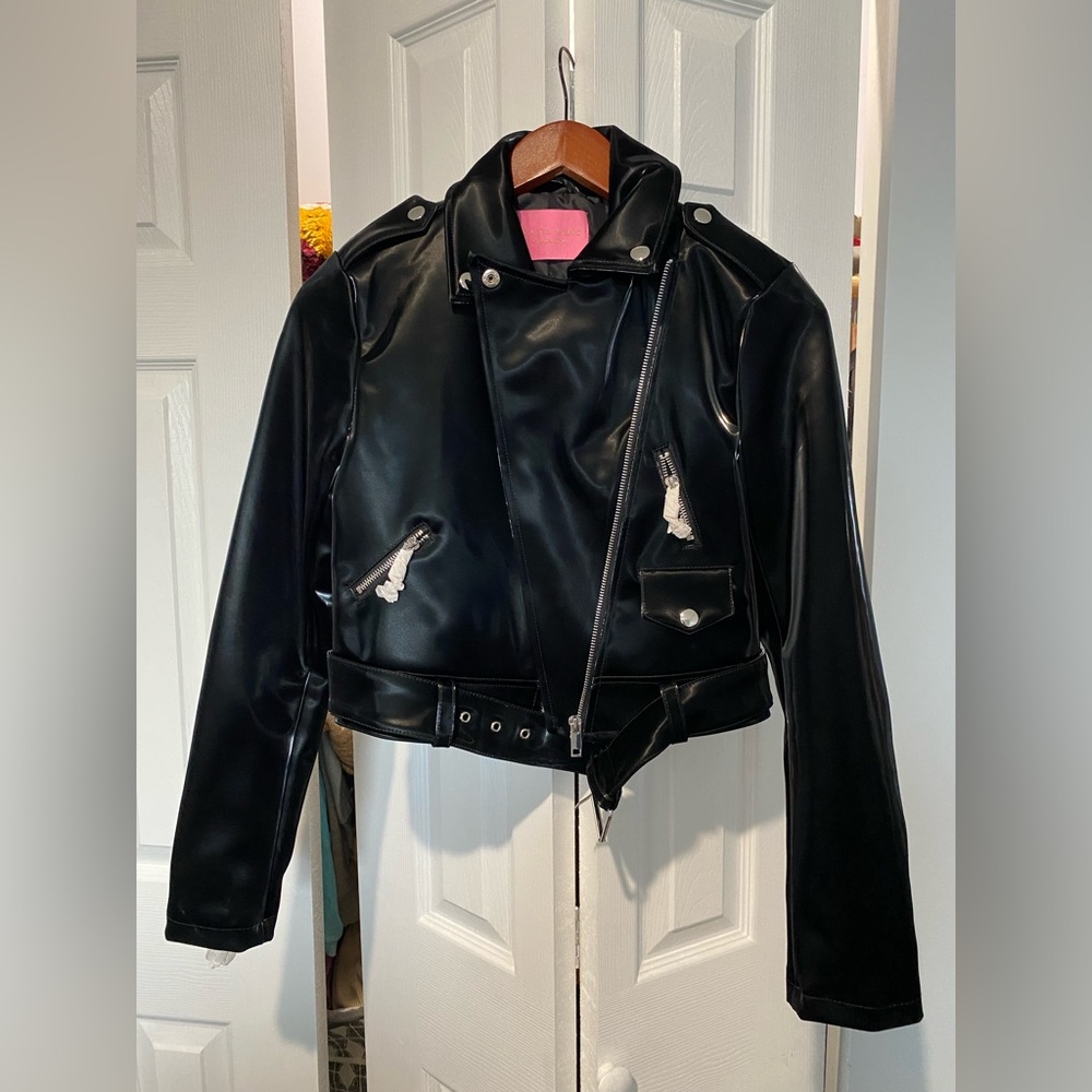 Azalea Wang cropped moto jacket